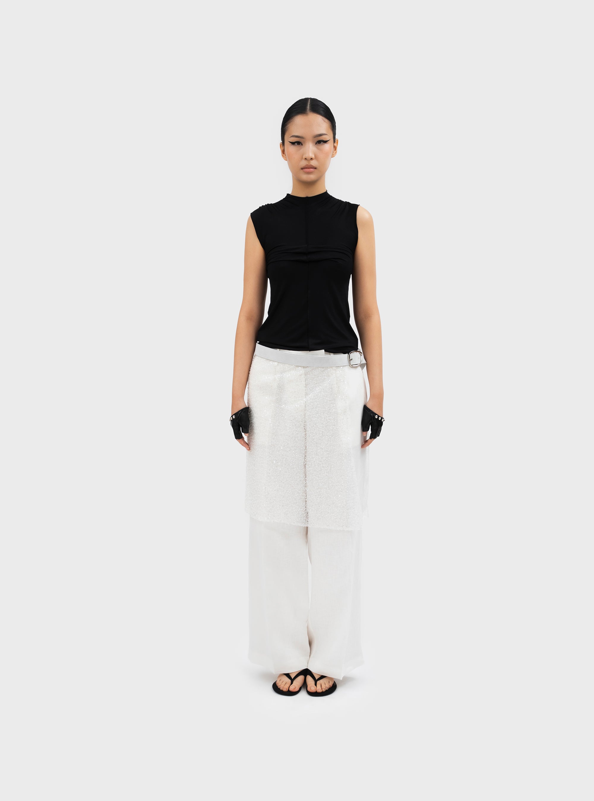 Vicky Embroidered White Sarong